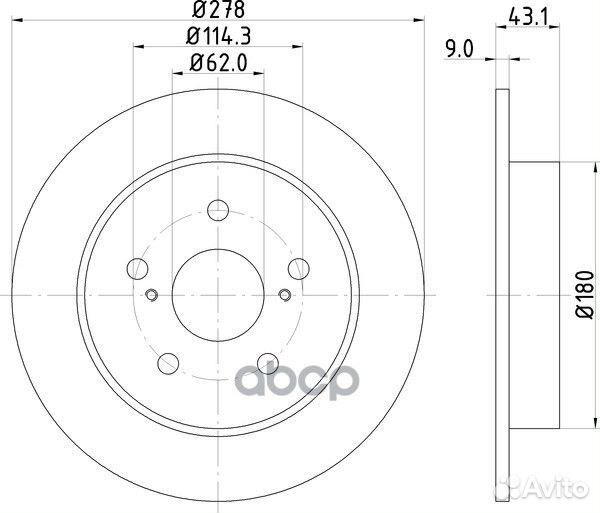 Диск тормозной зад ND9018 nisshinbo