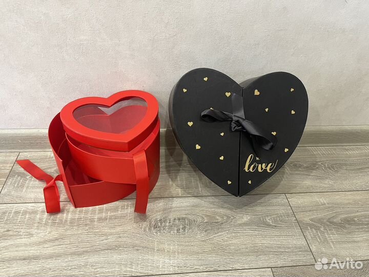 Коробка подарочная сердце раздвижная для цветов