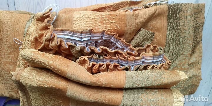 Шторы Гардины плотные горчичный 2 шт 2,3х1,5