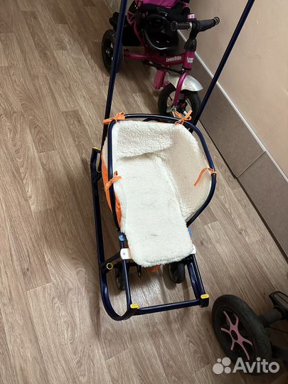 Детские санки коляска с колесами
