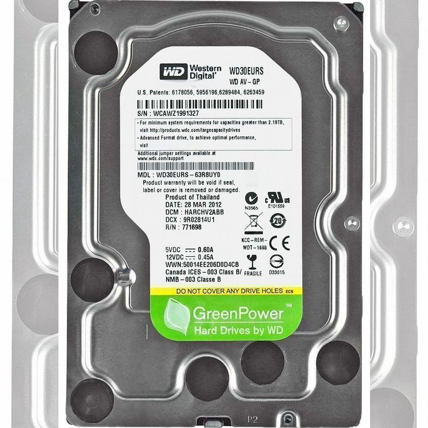 [WD30EURS] Жесткий Диск Western Digital 3tb Sata2 Wd30eurs