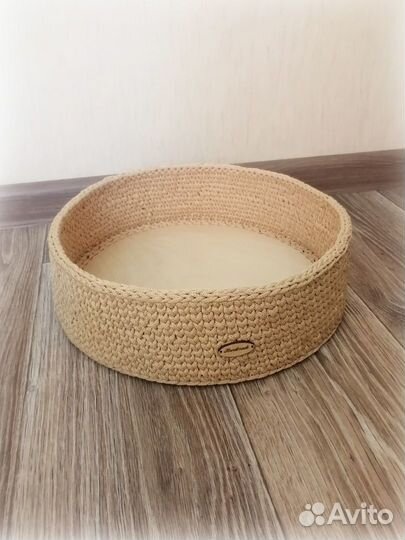 Интерьерная корзина из шнура