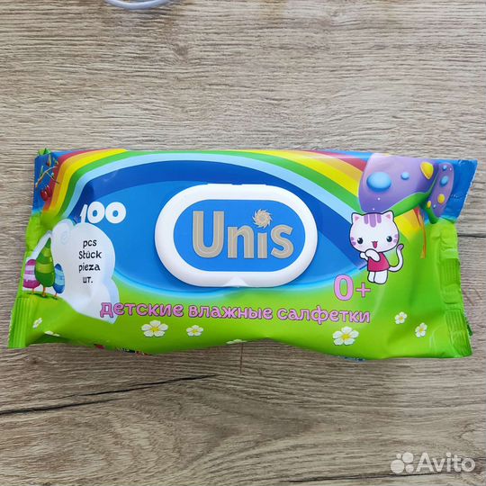 Влажные салфетки TM unis для детей 100 шт