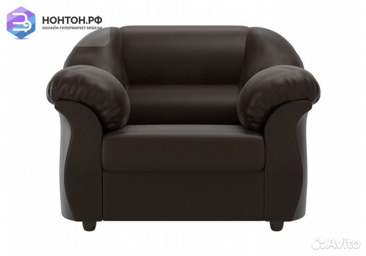 Кресло Карнелла экокожа коричневая