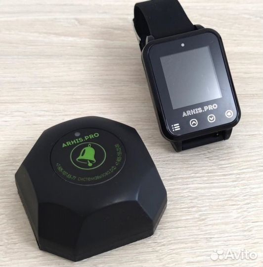 Кнопка вызова персонала, официанта Бургер и часы