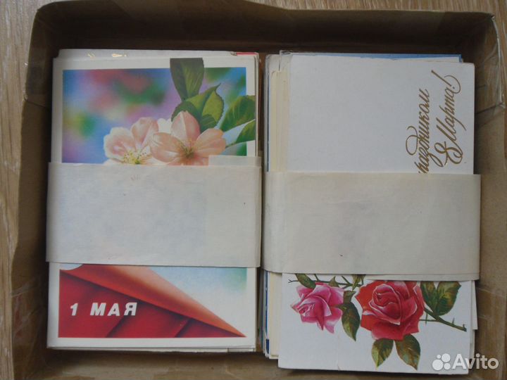 Открытки СССР коробка 250 штук 1970-1980-е годы