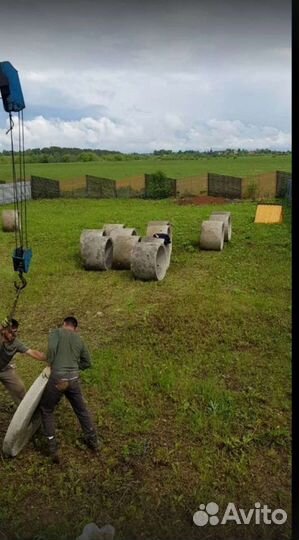 Копка колодца, чистка и углубление.Септик из колец