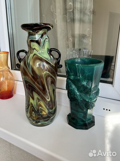 Вазы хрусталь, цветное стекло винтаж СССР