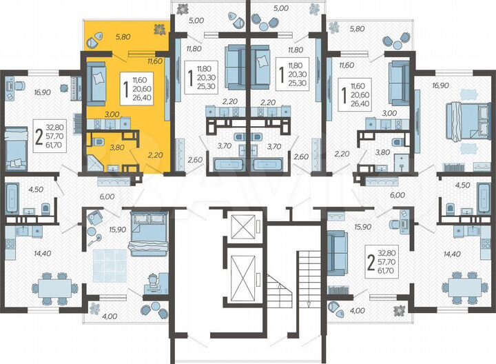 Квартира-студия, 26,4 м², 8/10 эт.