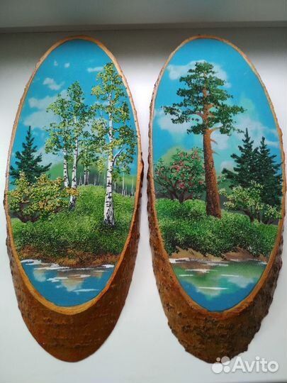 Картины на спиле дерева уральские самоцветы