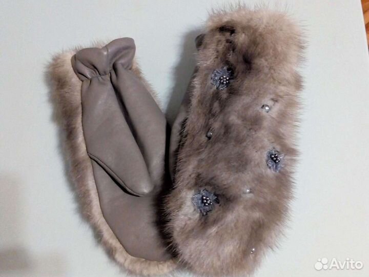 Варежки из норки