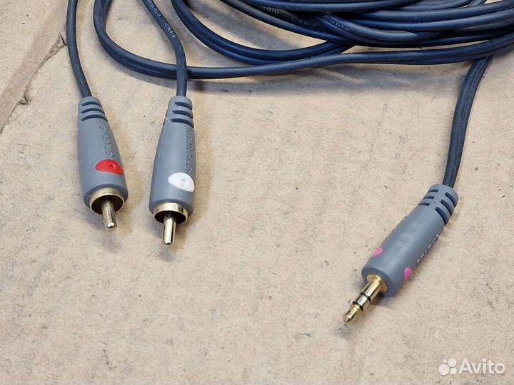 Аудио кабель 3.5 mm jack - RCA х2 (много)