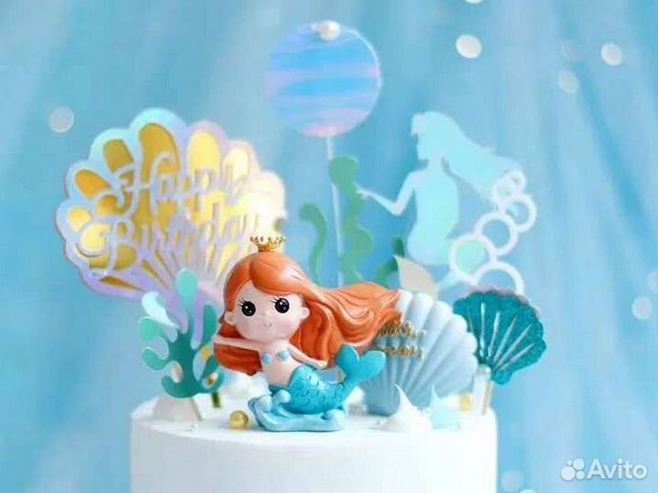 Фигурка на торт русалочка (многоразовая)