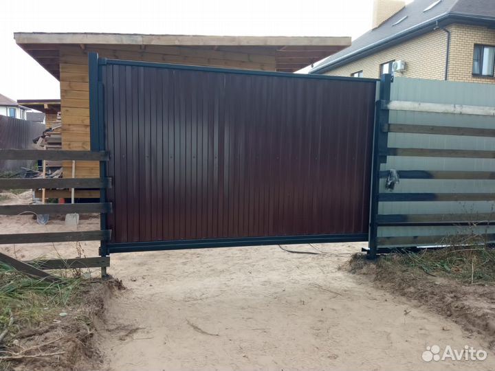 Откатные ворота под ключ с доставкой и установкой