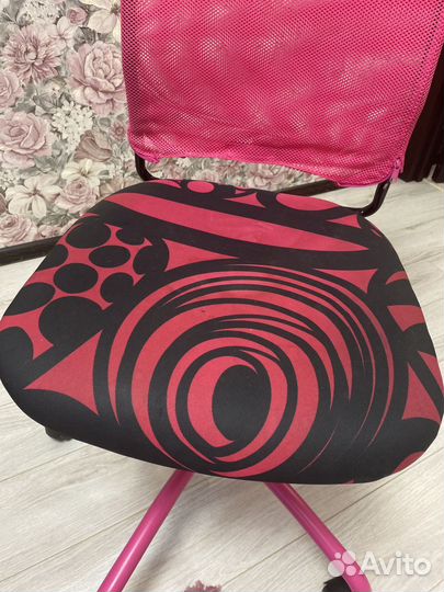 Детский, розовый, компьютерный стул на колесиках