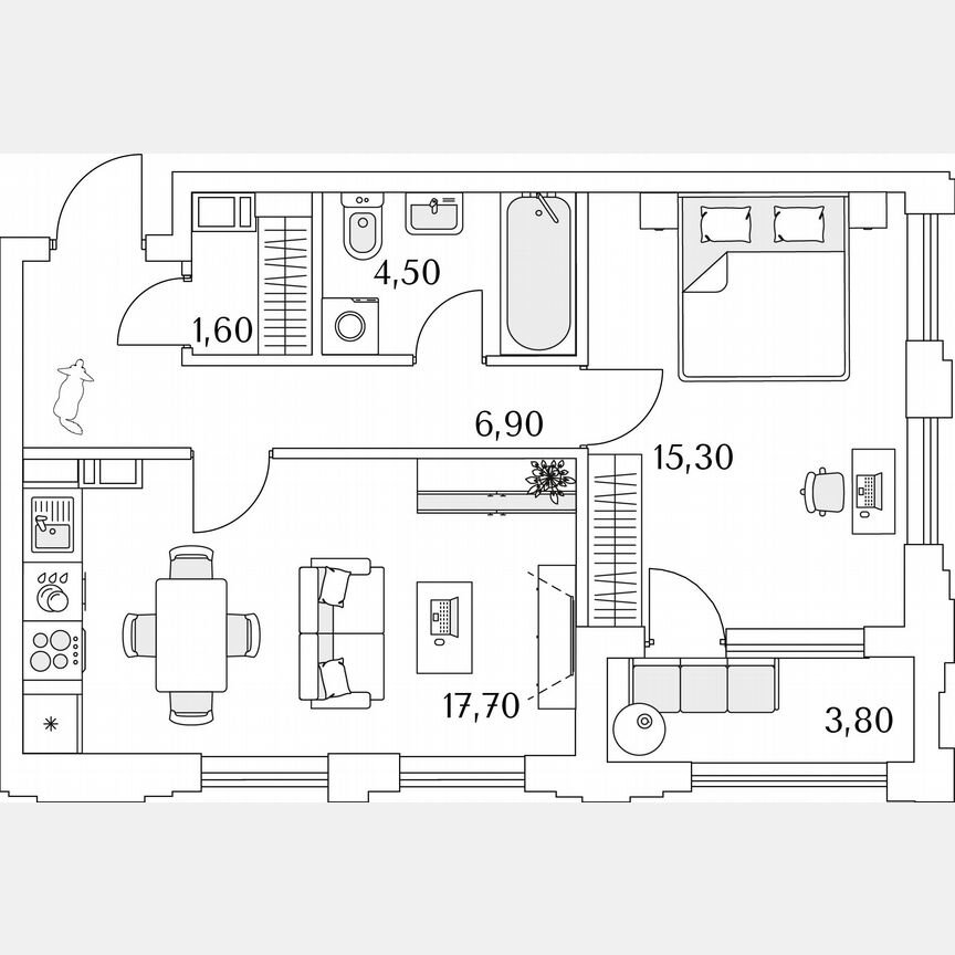 1-к. квартира, 47,9 м², 10/13 эт.