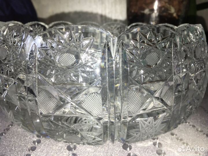 Фруктовница/салатница чешская,хрустальная
