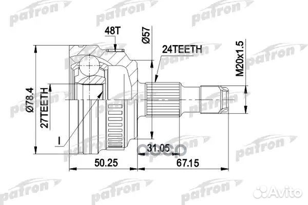 ШРУС наружн к-кт 24x57x27 ABS:48T mercedes-benz