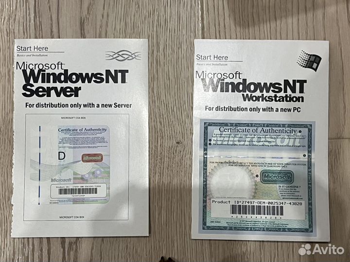 Сертификат подлинности Windows 95, 98, NT, Office