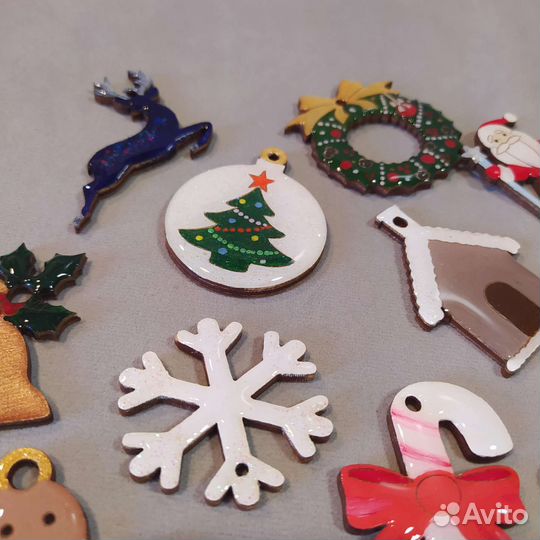 Новогодний набор игрушек из эпоксидки