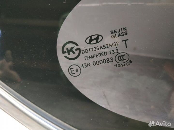 Форточка стекло глухое задняя правая Hyundai Santa