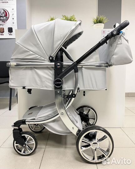 Коляска-трансформер Dalux экокожа серебро