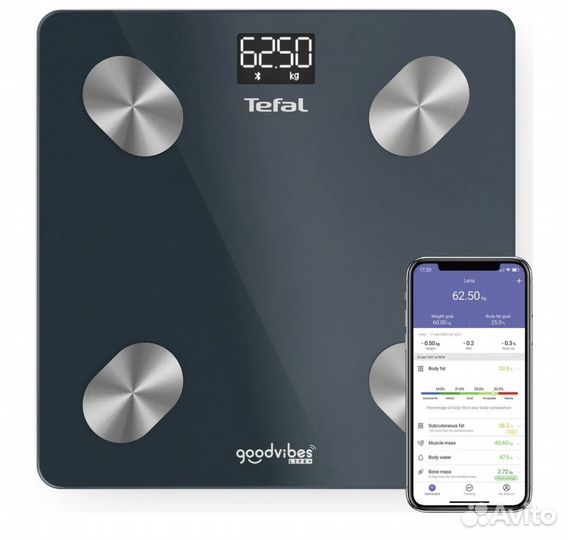 Напольные весы Tefal Goodvibes Life BM9620S, синий