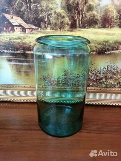 Ваза на ножке, винтаж, стекло