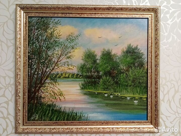 Картина пейзаж масло, в раме В.Петряшев