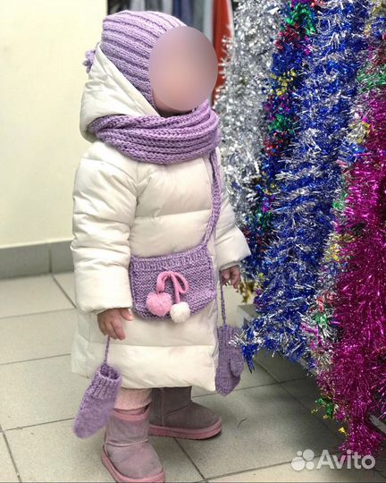 Шапка и снуд + варюшки + сумочка