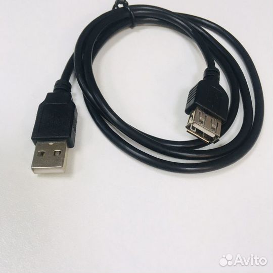 Usb кабель удлинитель 1м USB 2.0 цвет черный