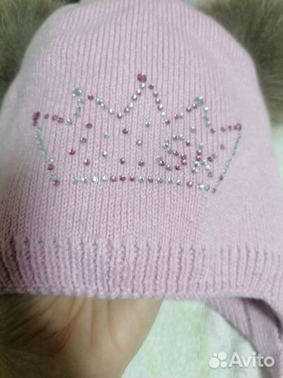 Шапка шлем зимний для девочки 50