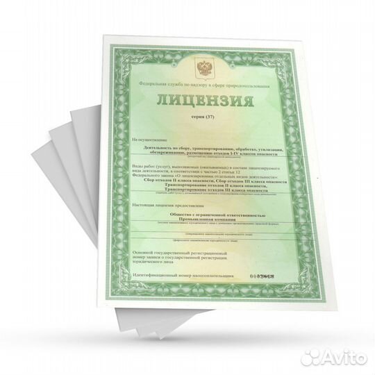 Лицензия на опасные отходы I-IV класса