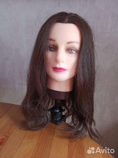 Голова для причесок с натуральными волосами