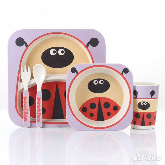 Посуда бамбуковая набор детской посуды
