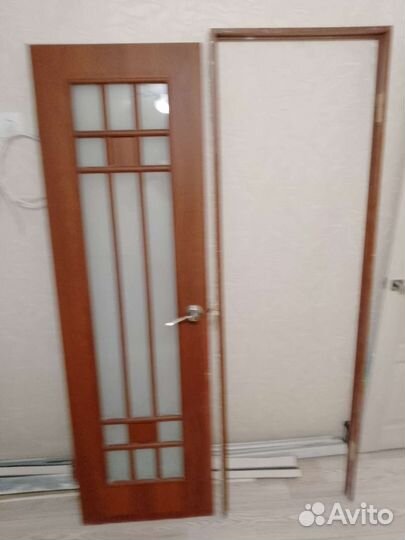 Двери межкомнатные б/у, 2шт, 200х60, короб-наличн