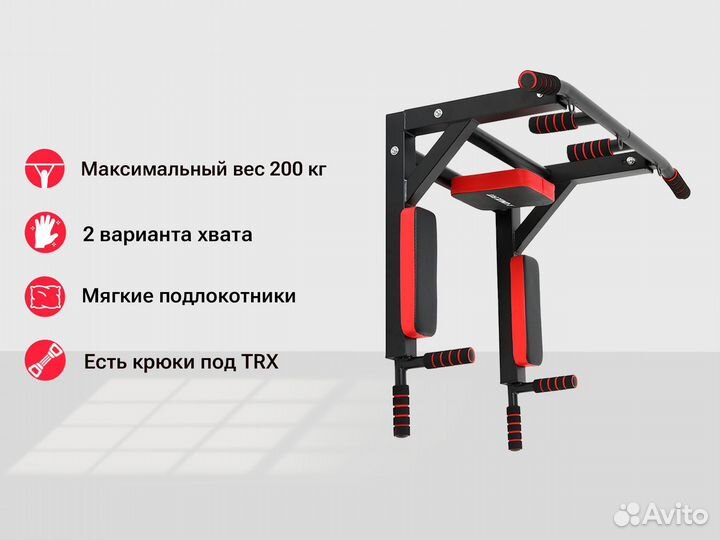 Турник настенный 3 в 1 unix Fit pull UP 200