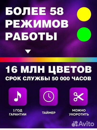 Светодиодная лента с пультом 10/15