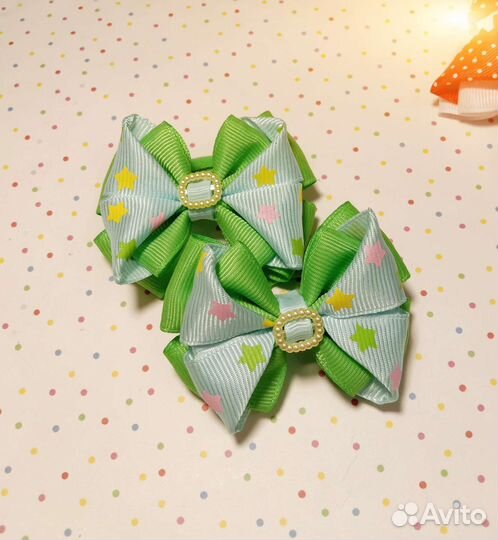 Бантики ручной работы, резинки для волос