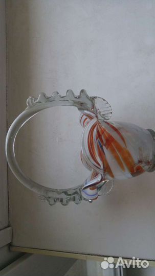 Вазочка конфетница(корзинка) стекло СССР