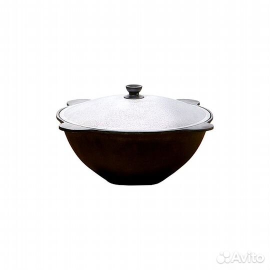 Казан 10,0 л чугунный с плоским дном