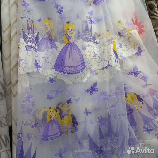 Тюль в детскую,органза печать