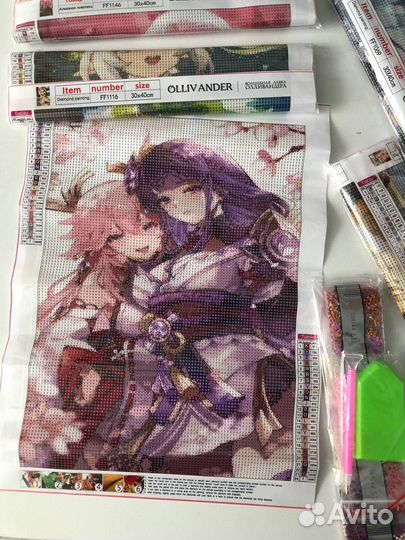 Алмазная мозаика Геншин яэ мико и райден