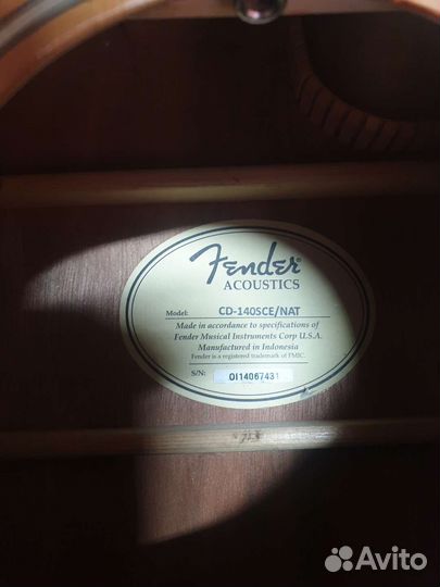 Электро Акустическая гитара fender cd-140sce