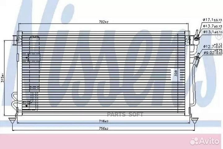 Радиатор кондиционера mitsubishi lancer (2001) 1.3