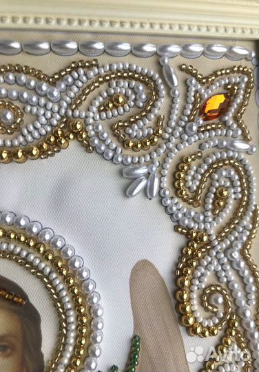 Икона Ангел Хранитель бисером на Крещение