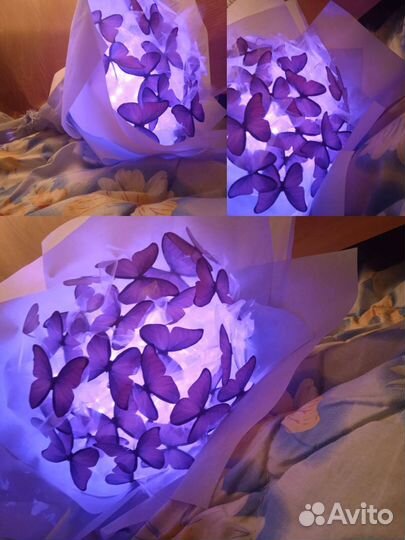 Букет из бабочек в розовом цвете