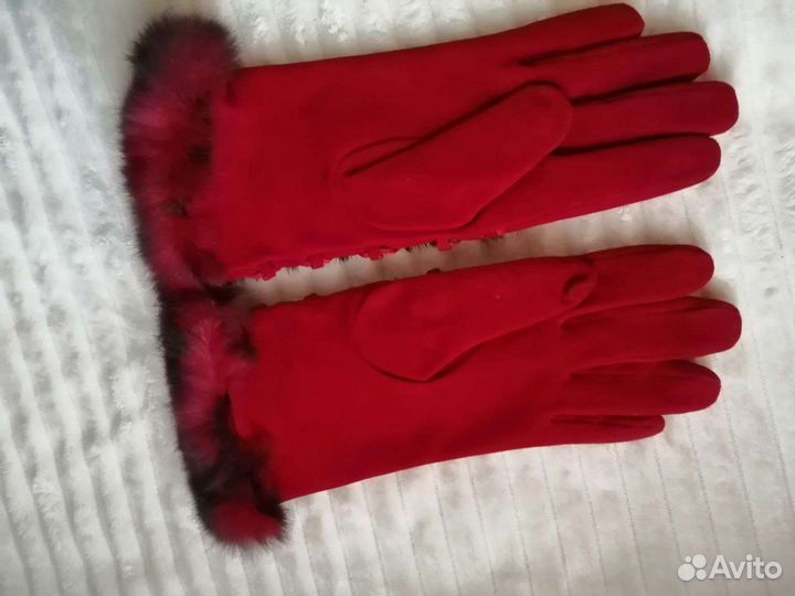 Перчатки женские замшевые