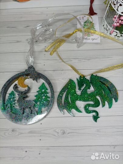 Новогодние игрушки из эпоксидной смолы. Доакон