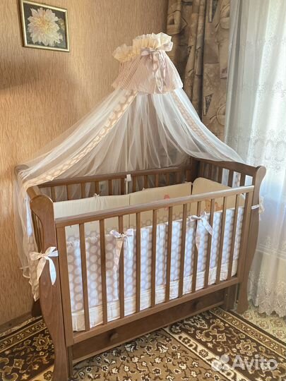 Кроватка лель Кубаньлесстрой модель Лаванда